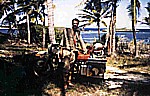 1988_KENYA_reaching the east coast near WATAMU BEACH_the last day_very happy, but during 90 days from Germany to Kenya ... I lost 20 kg ... weight_Jochen A. H&uuml;bener