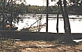 Kanuliegeplatz unseres Einbaum-Bootes_abenteuerliche Tour zu den CANAIMA-Wasserf�llen_VENEZUELA 1984_von hier aus kann man auch zu den h�chsten Wasserf�llen der Erde, den Angel Falls (979 m), gelangen_Jochen A. H�bener